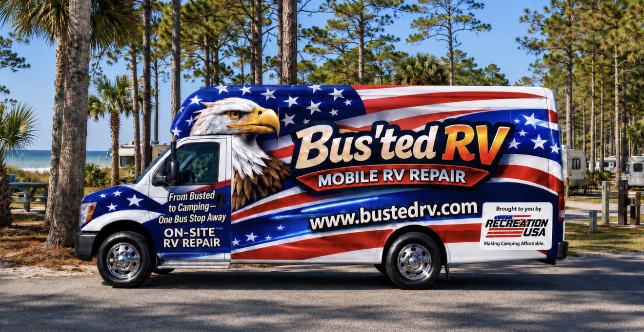Bus'ted RV mobile repair van serving the Myrtle Beach area